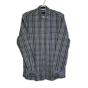 Britches Small Window Pane Check Long Sleeve Button Down Label Reads Size Med